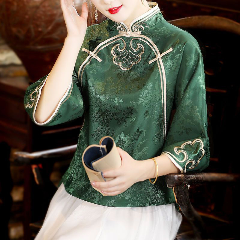 Women'S Formal Wear Suit - Chinese Ethnic Style Embroidery Women's Shirt