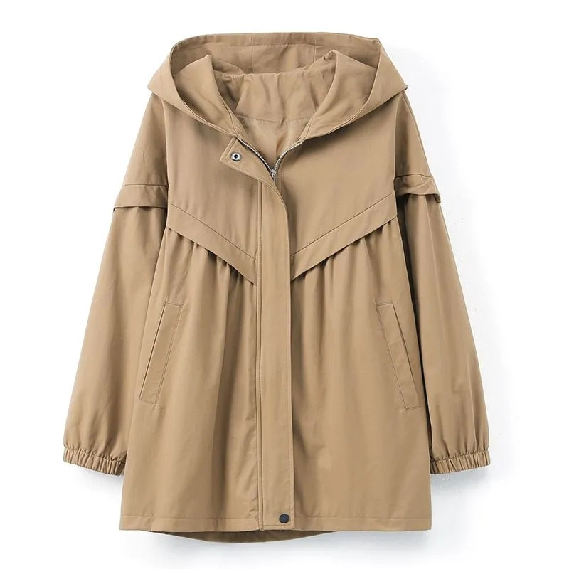 Trench Coat Formal - 5XL Hooded Trench Coat Casual Large