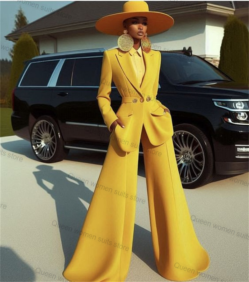 Women Formal Wear Coat - Yellow Cotton Women Suit Set 2