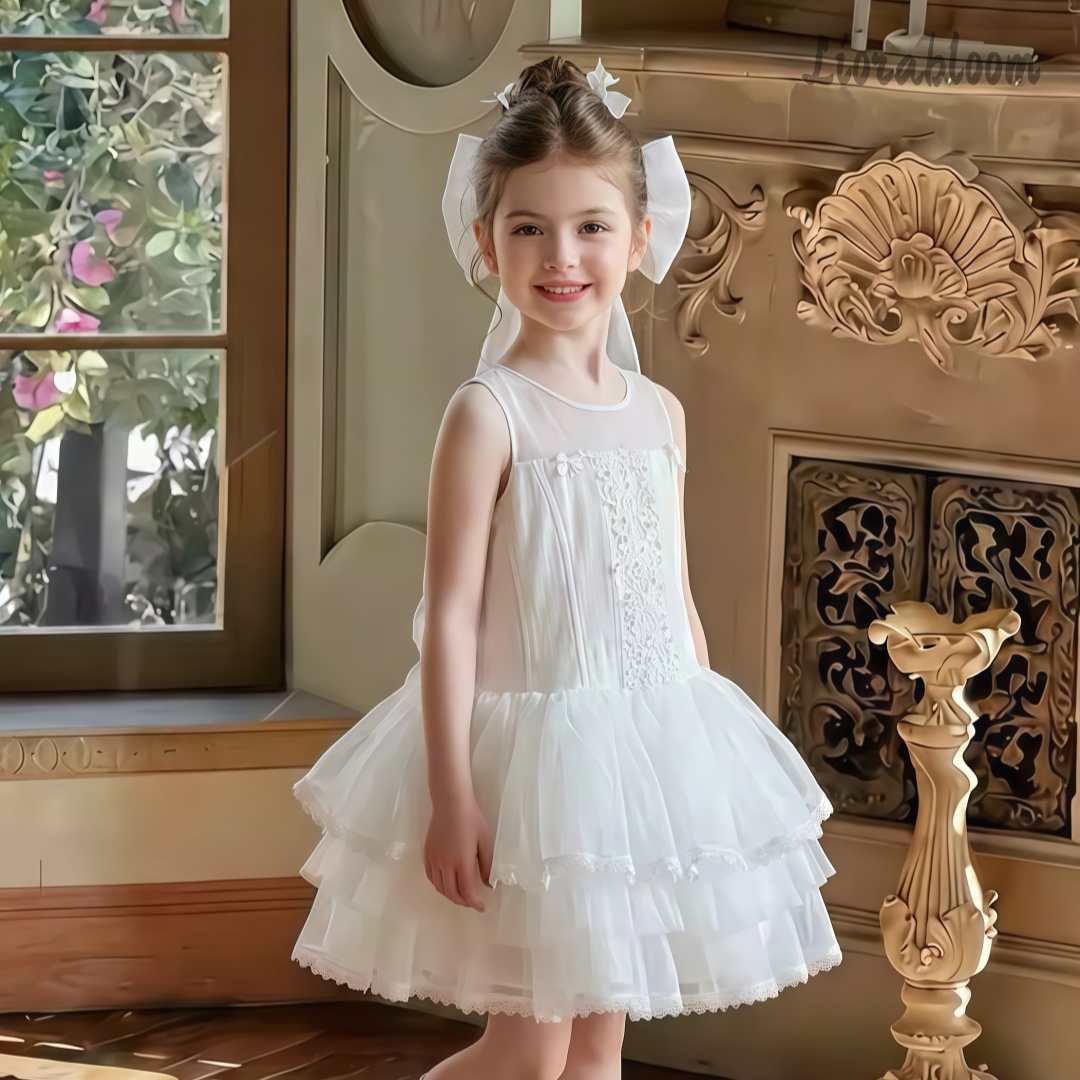 Formal Wear Women Us - Girls' White Embroidered Formal Dress Tulle