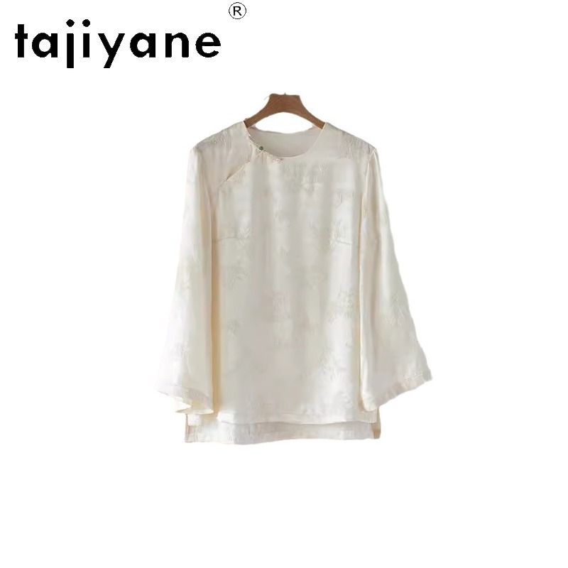 Silk Blouse Button - TAJIYANE New Silk Women's Blouses and