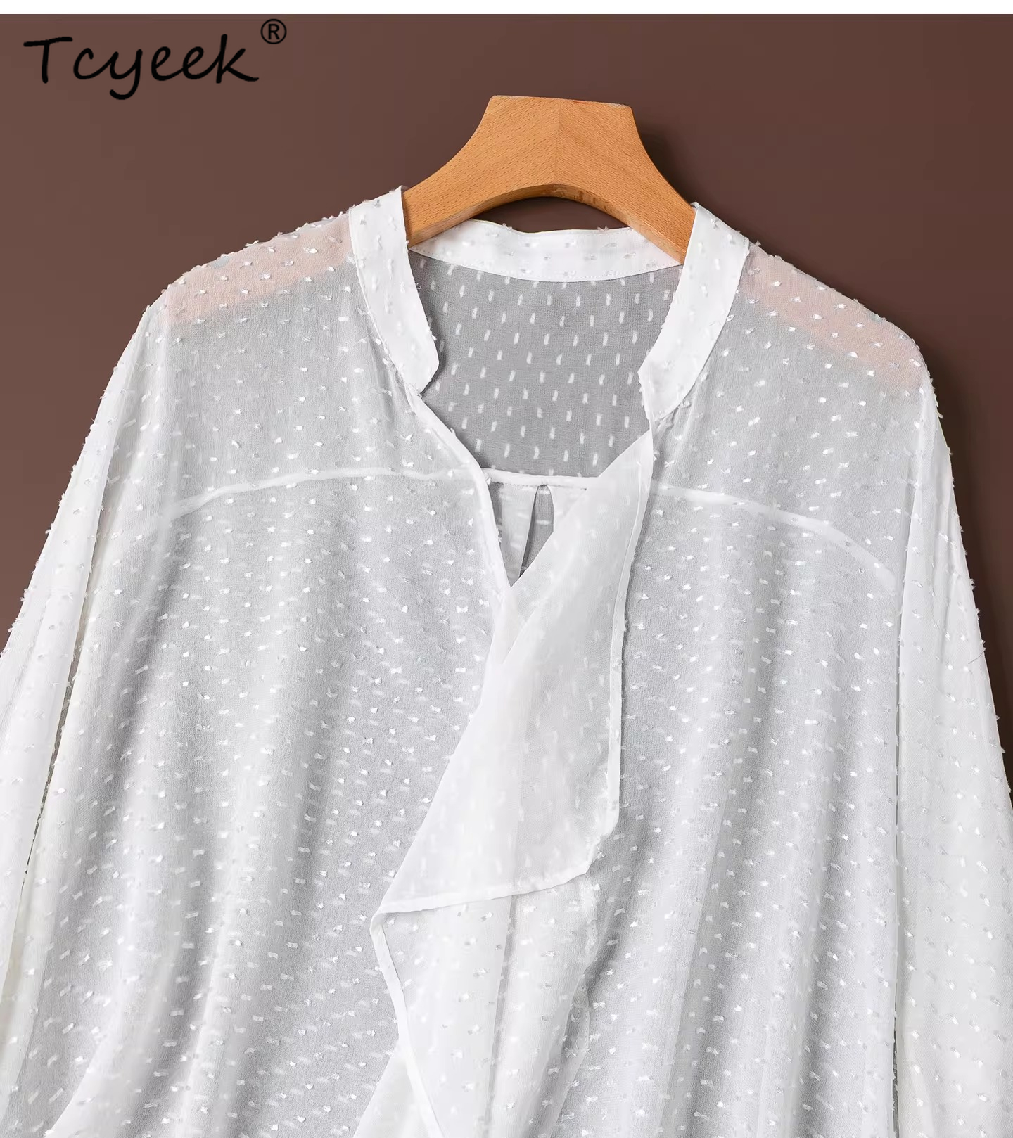 Tcyeek 100% Mulberry Silk Blou - Silk Blouse Button ulasan dan harga