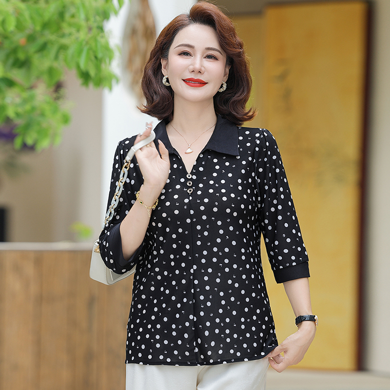 Ladies Ice Silk  Shirt Summer  - Silk Blouse Button ulasan dan harga