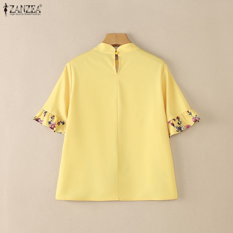 ZANZEA Women Summer Bohemain H - Silk Blouse Button ulasan dan harga