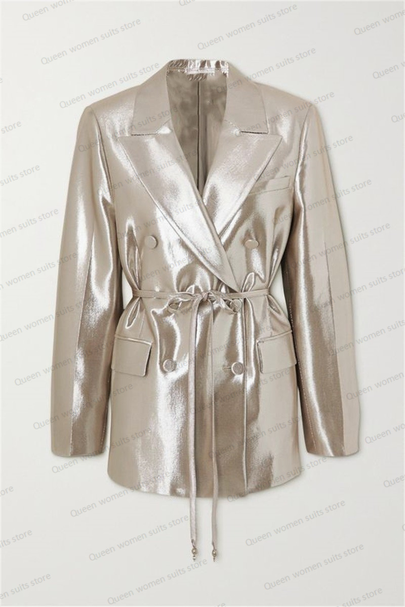 Shiny Satin Wedding Women Suit - Women Formal Wear Coat ulasan dan harga