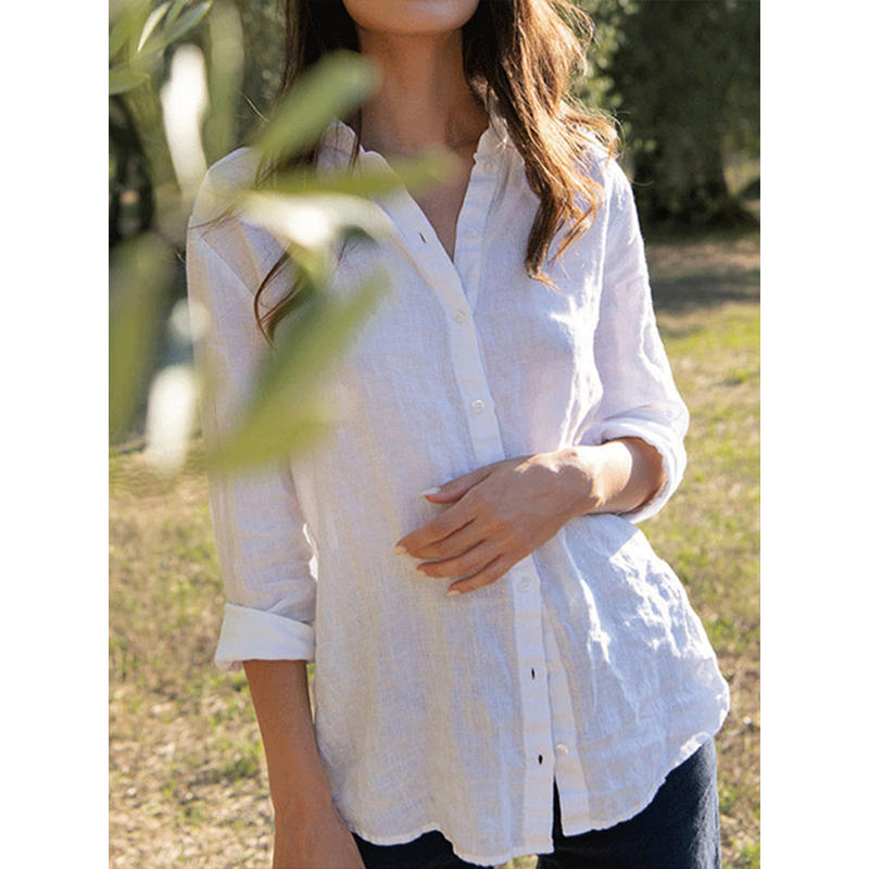 100% Linen White Shirts And Bl - Women'S Formal Wear Suit ulasan dan harga