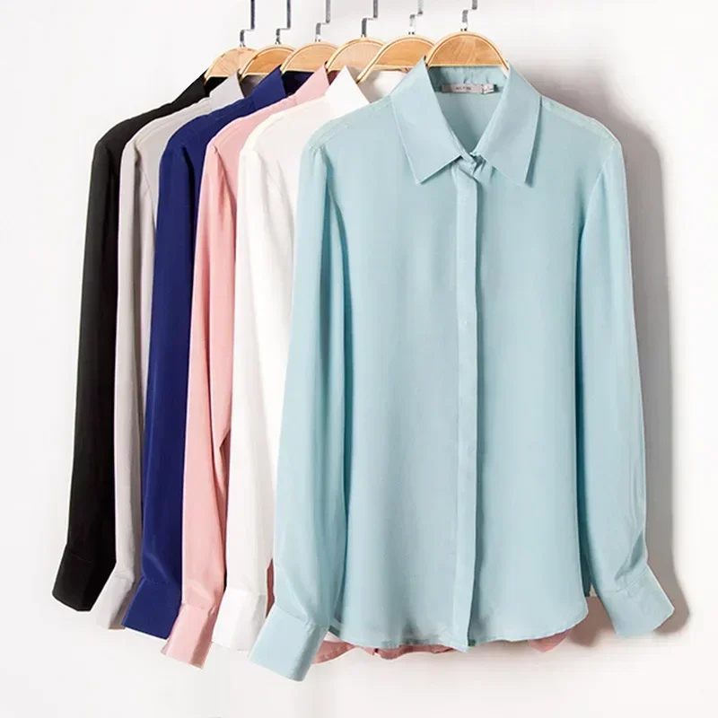 2025 Spring New Women's Silk S - Silk Blouse Button ulasan dan harga