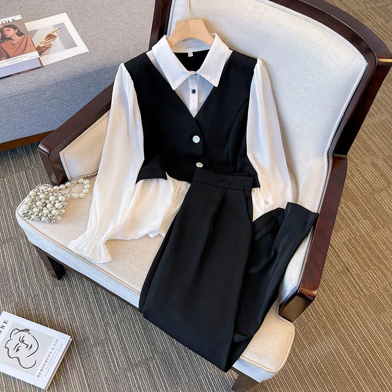 Korean Chiffon 2 Pieces Sets S - Women'S Formal Wear Suit ulasan dan harga