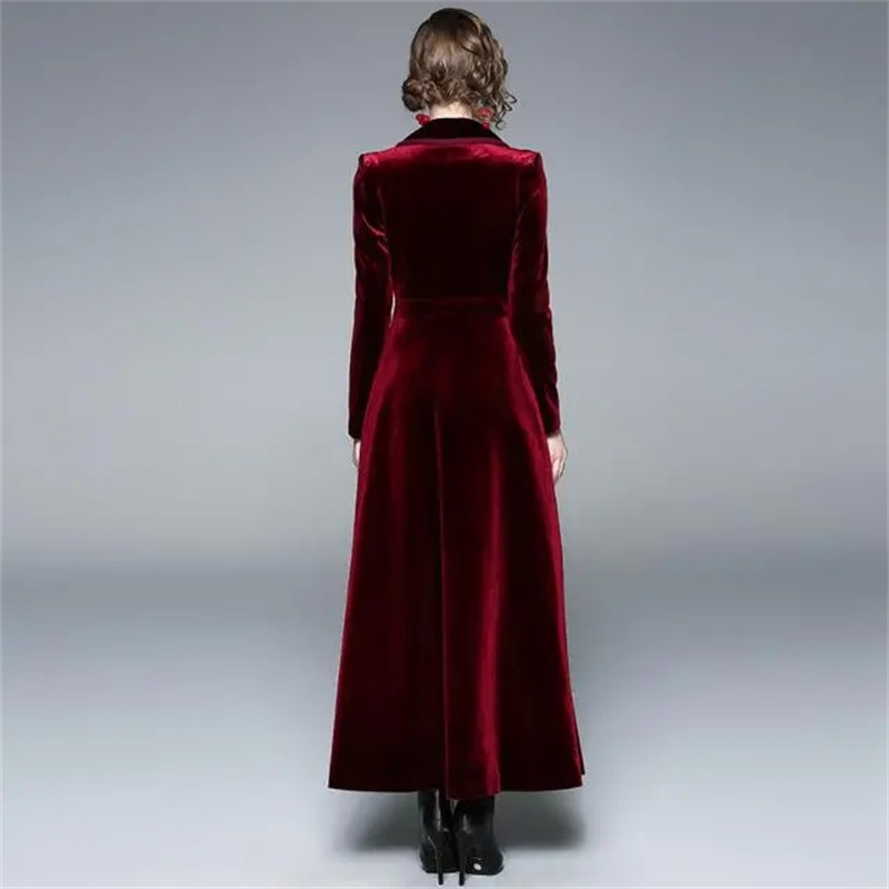 Golden Velvet Long Windbreaker - Trench Coat Formal ulasan dan harga