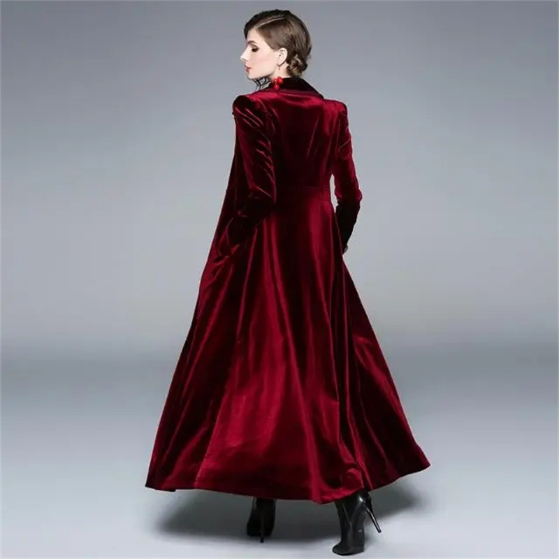Golden Velvet Long Windbreaker - Trench Coat Formal ulasan dan harga