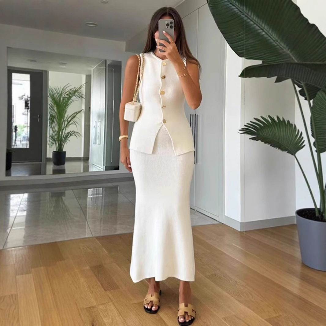 Round-neck Single-breasted Sle - Formal Wear Women Us ulasan dan harga
