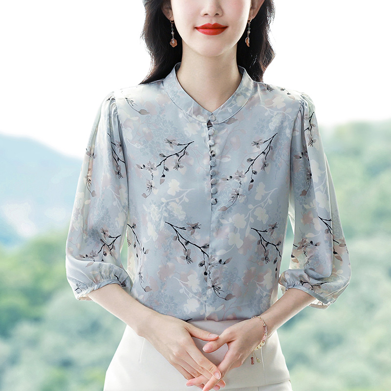 2025 Spring Summer Women Shirt - Silk Blouse Button ulasan dan harga