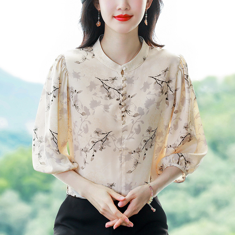 2025 Spring Summer Women Shirt - Silk Blouse Button ulasan dan harga