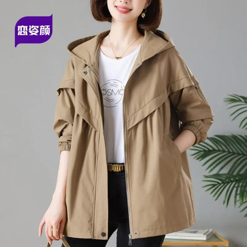 5XL Hooded Trench Coat Casual  - Trench Coat Formal ulasan dan harga
