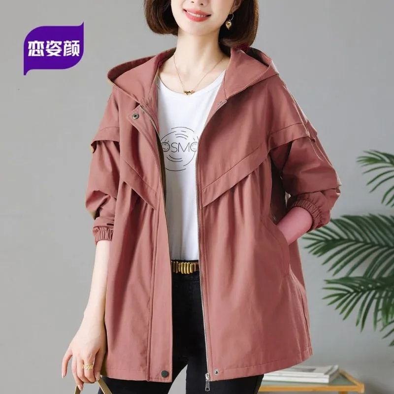 5XL Hooded Trench Coat Casual  - Trench Coat Formal ulasan dan harga