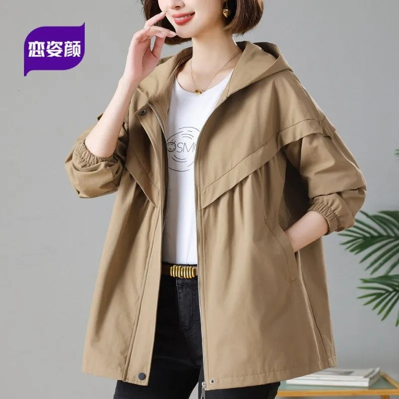 5XL Hooded Trench Coat Casual  - Trench Coat Formal ulasan dan harga