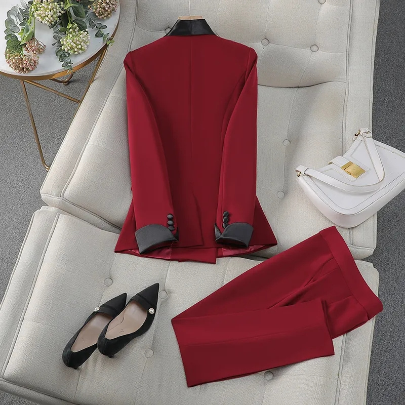 Elegant Red Black Women Pant S - Women'S Formal Day Wear ulasan dan harga