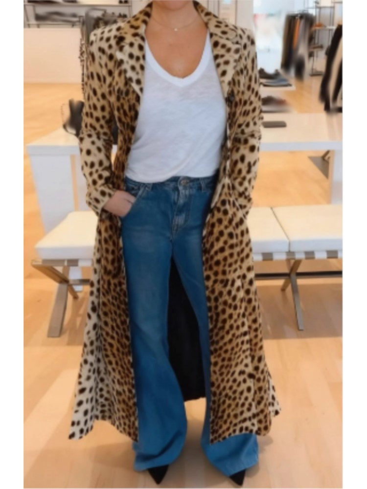 Fashion Leopard Trench For Wom - Trench Coat Formal ulasan dan harga