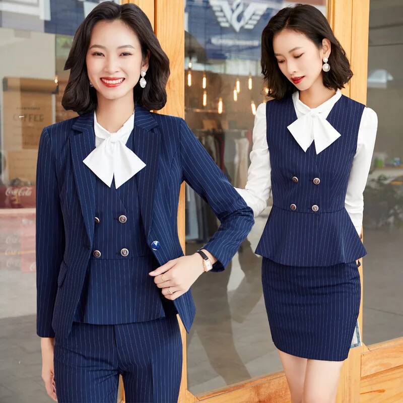 Fashion Striped Formal Busines - Women Formal Wear For Interview ulasan dan harga