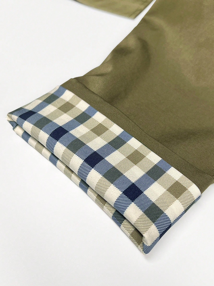 New In Plaid Lining Solid Tren - Trench Coat Formal ulasan dan harga