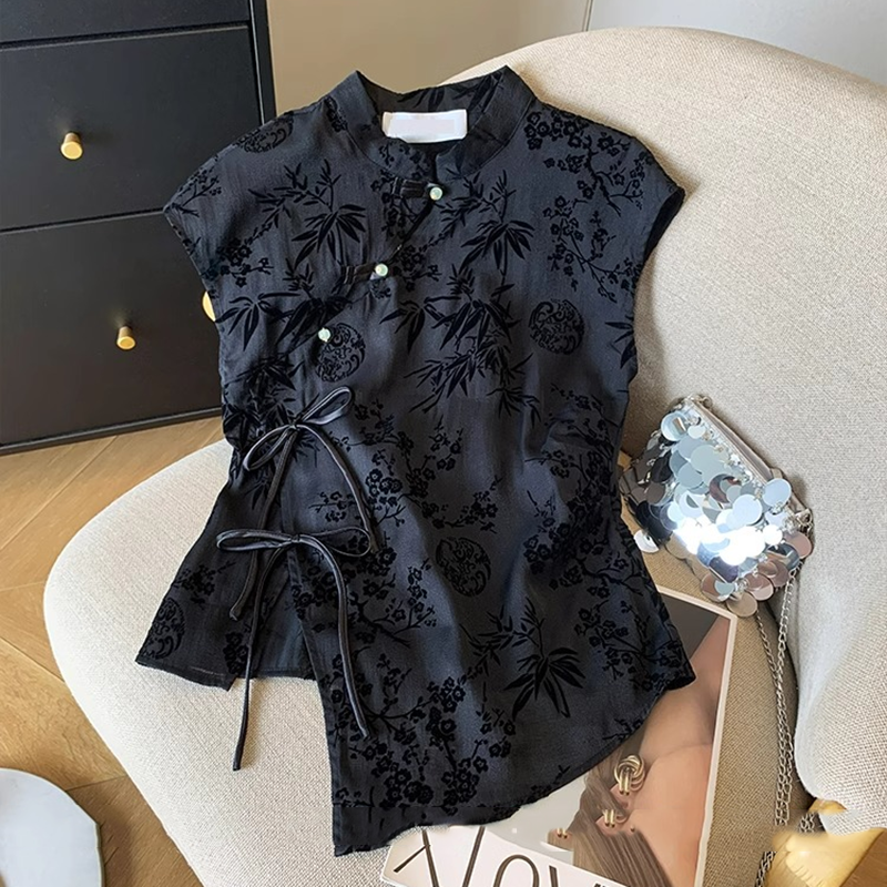 Retro Thin Shirt New Chinese S - Silk Blouse Button ulasan dan harga