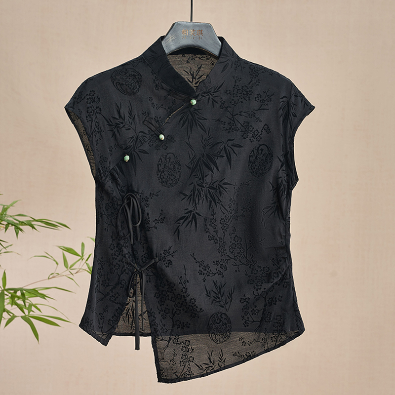 Retro Thin Shirt New Chinese S - Silk Blouse Button ulasan dan harga