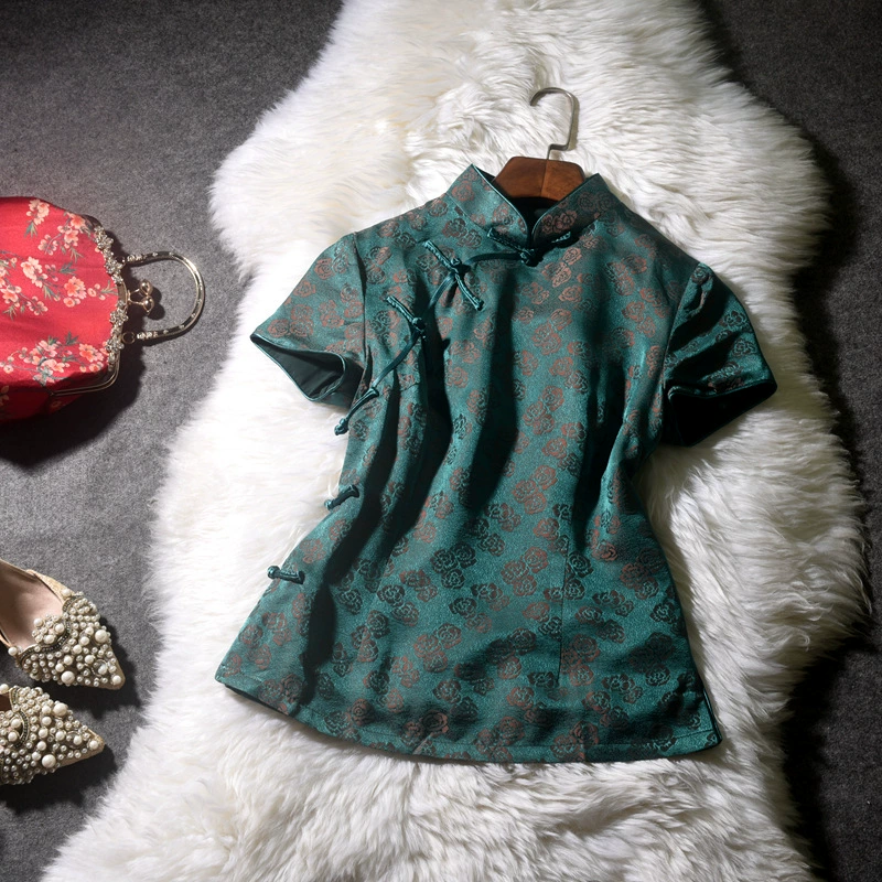 Chinese Style Chiffon Shirt St - Silk Blouse Button ulasan dan harga