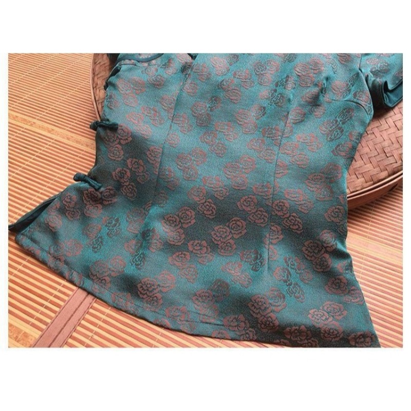 Chinese Style Chiffon Shirt St - Silk Blouse Button ulasan dan harga