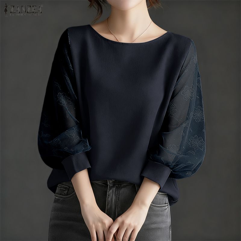 ZANZEA Floral Printed Chiffon  - Silk Blouse Button ulasan dan harga