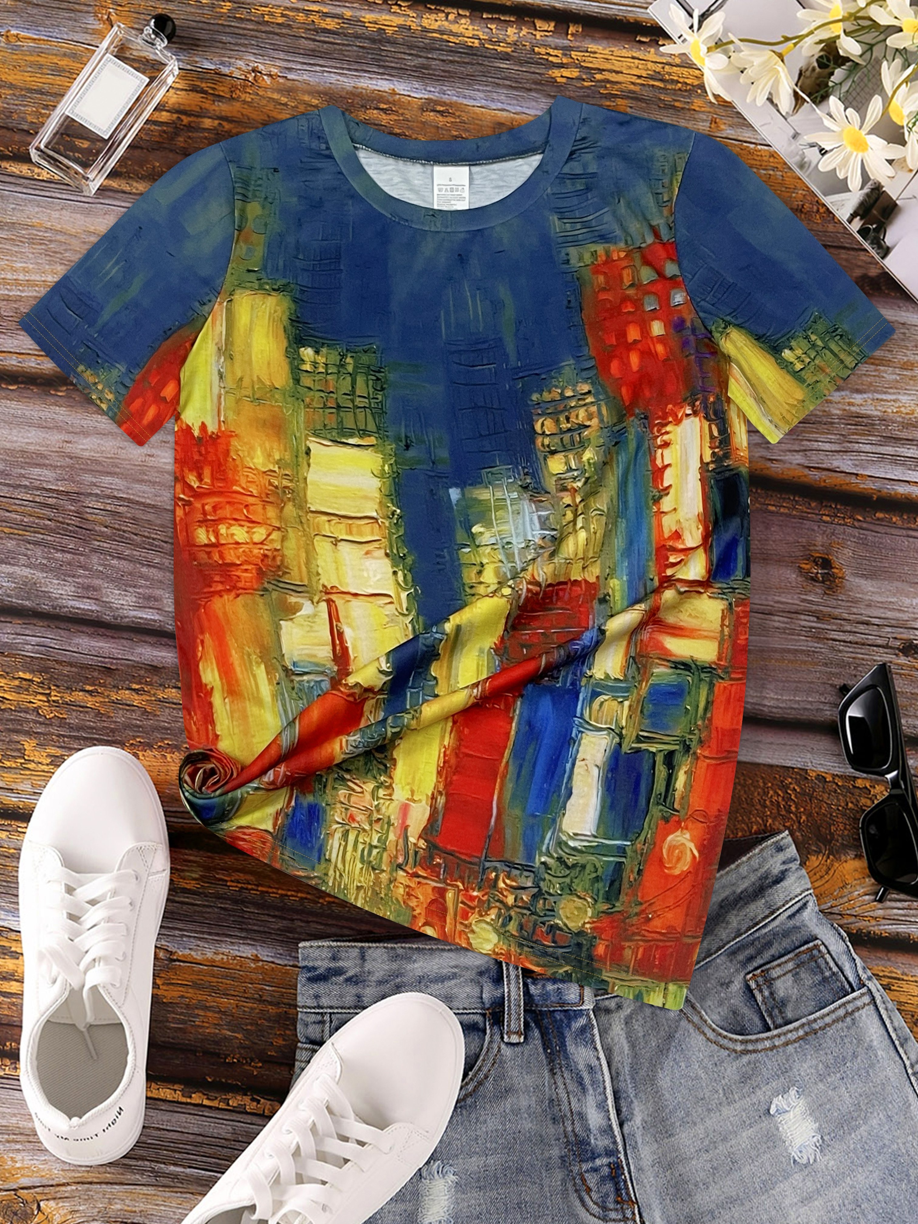 Vibrant Cityscape Women's Tee  - Women'S Formal Day Wear ulasan dan harga