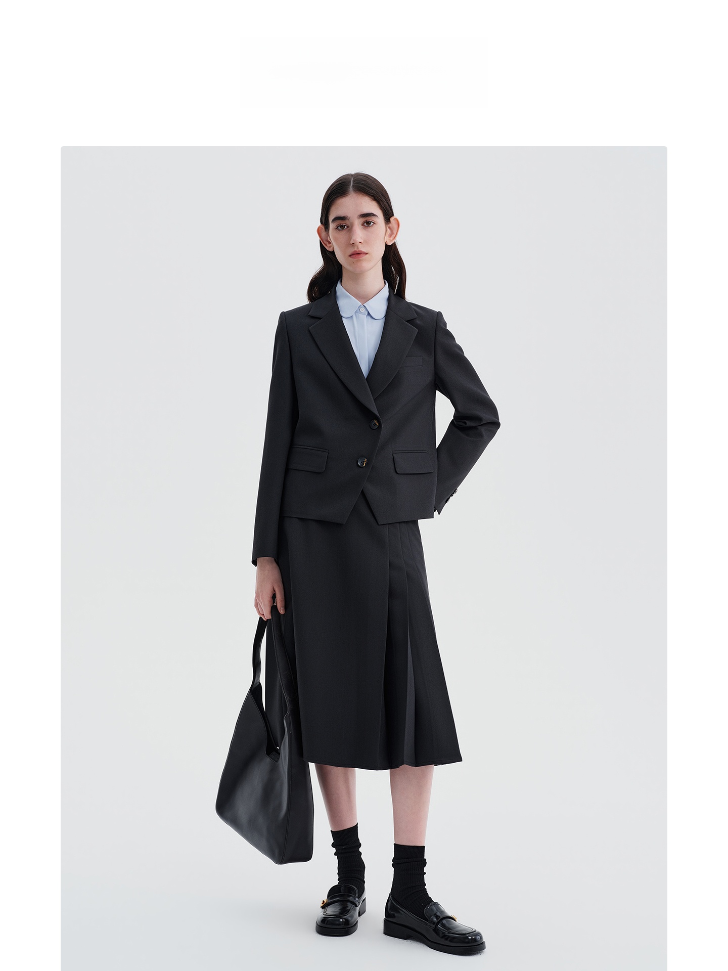 Deep Grey Suit Jacket And Half - Women Formal Wear For Interview ulasan dan harga