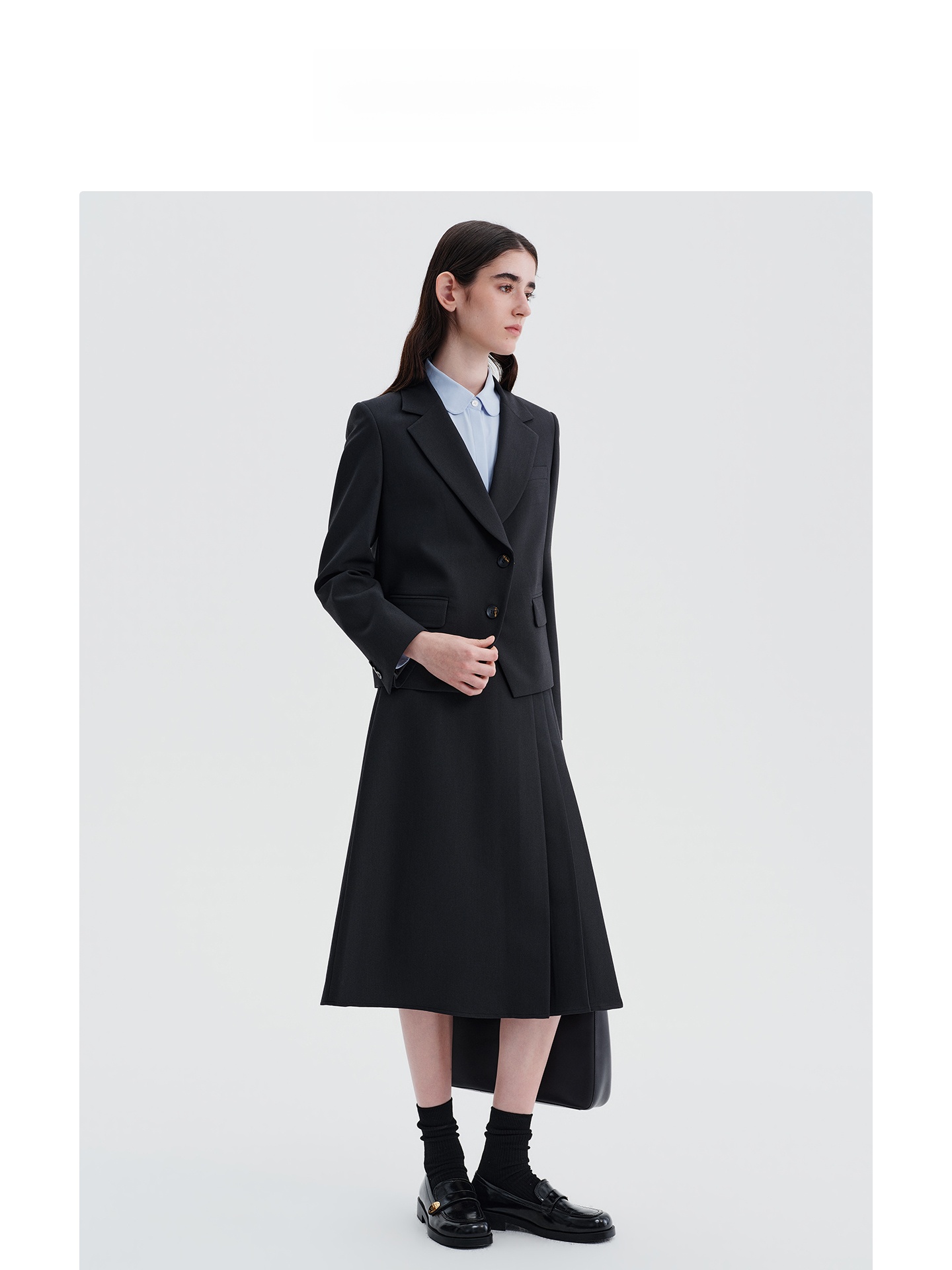 Deep Grey Suit Jacket And Half - Women Formal Wear For Interview ulasan dan harga