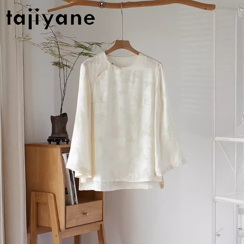 TAJIYANE New Silk Women's Blou - Silk Blouse Button ulasan dan harga
