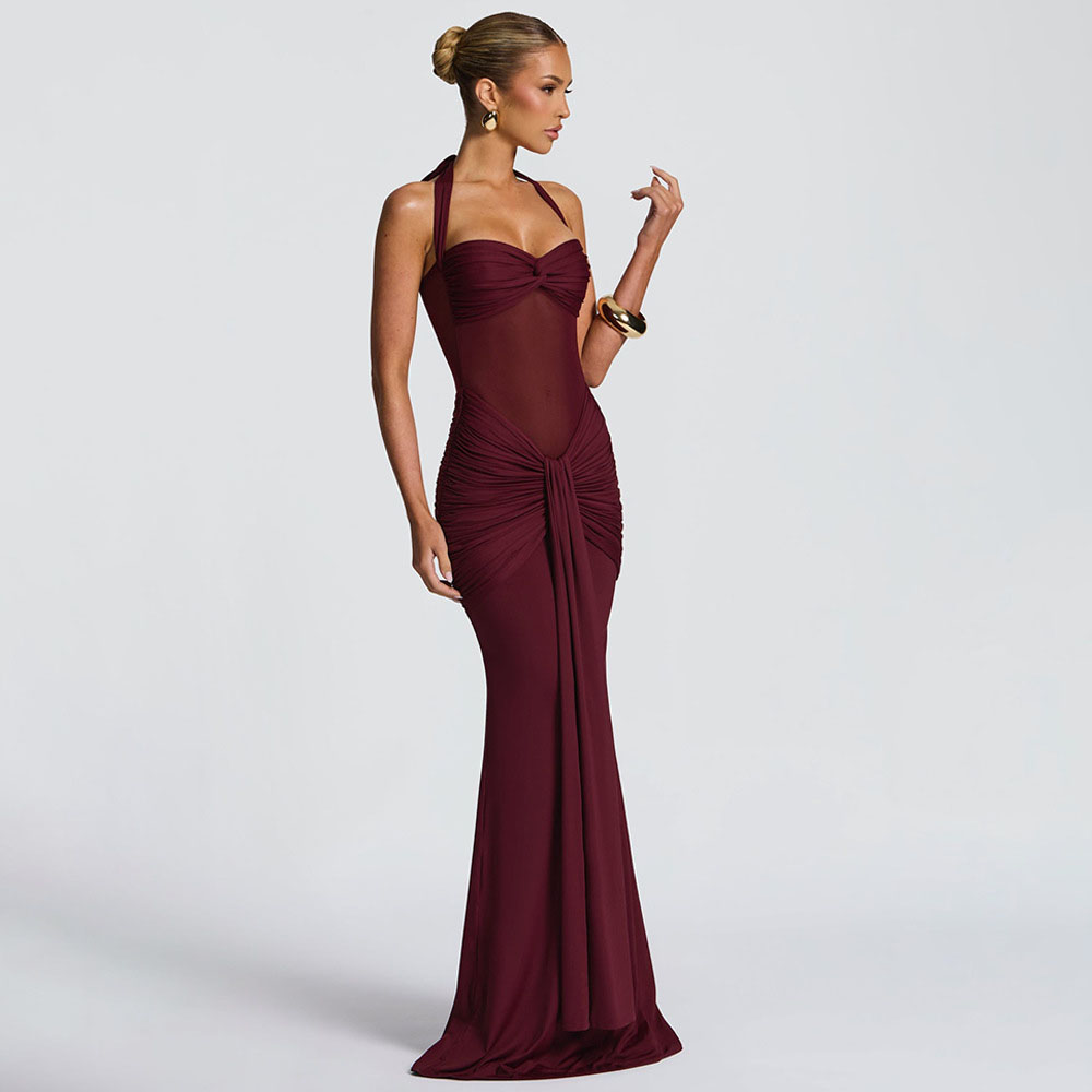 Elegant Patchwork Maxi Dress f - Women'S Formal Day Wear ulasan dan harga