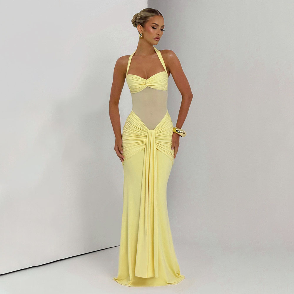 Elegant Patchwork Maxi Dress f - Women'S Formal Day Wear ulasan dan harga