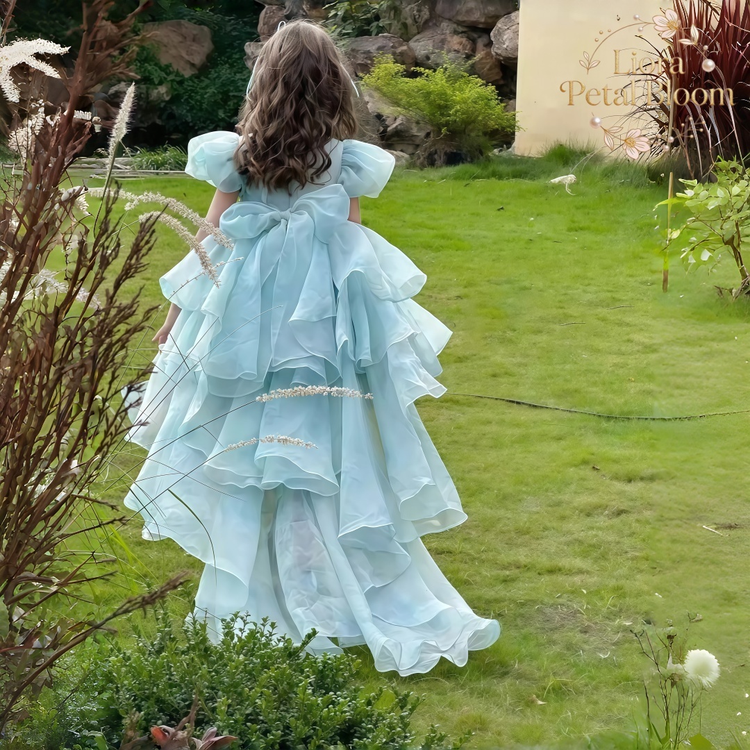 Blue Tulle Gown  Girls' Bow Pa - Formal Wear Women Us ulasan dan harga