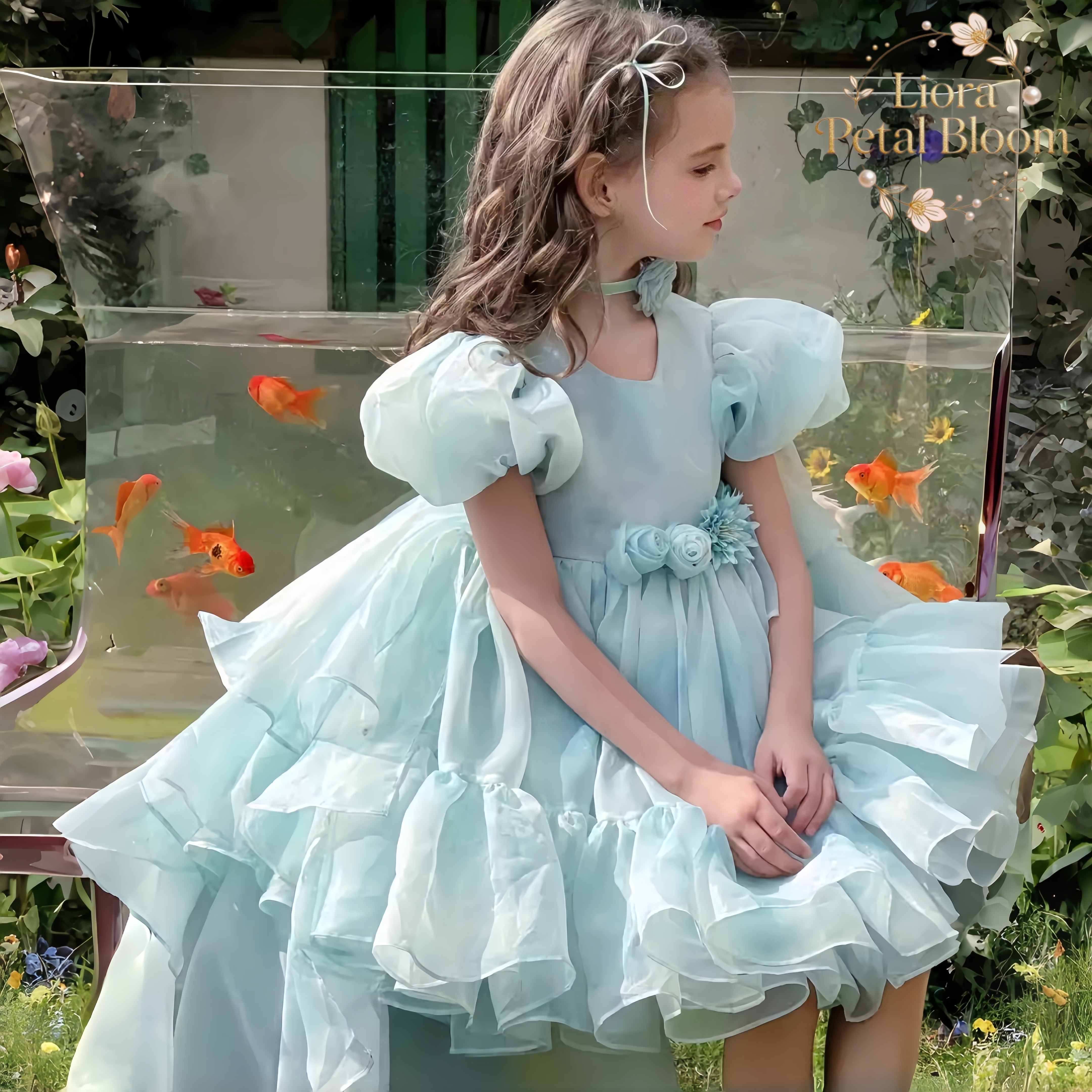 Blue Tulle Gown  Girls' Bow Pa - Formal Wear Women Us ulasan dan harga
